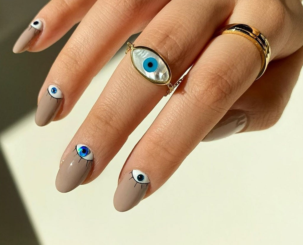 Half-Moon Evil Eye Nails