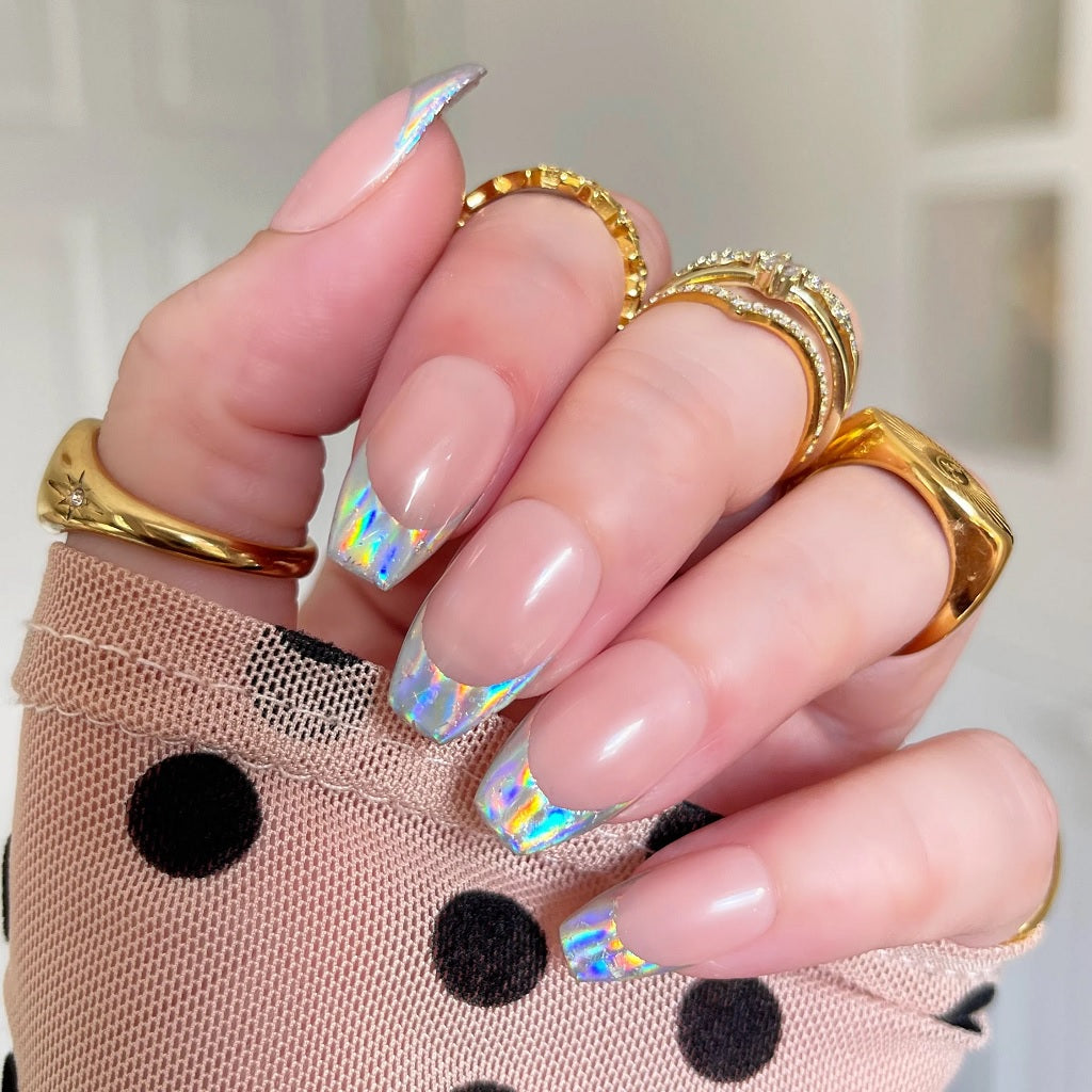 Holographic Squoval Tips