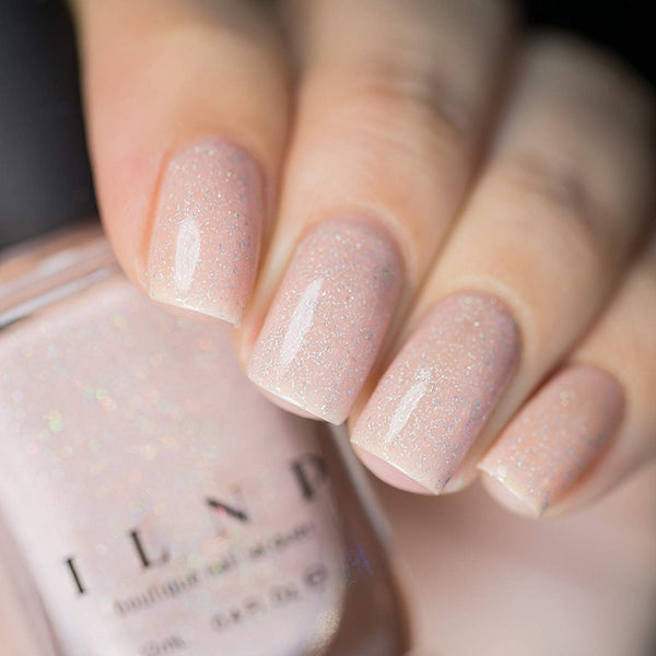 ILNP Chleo - Holographic Neutral Blush Pink Sheer Jelly Nail Polish