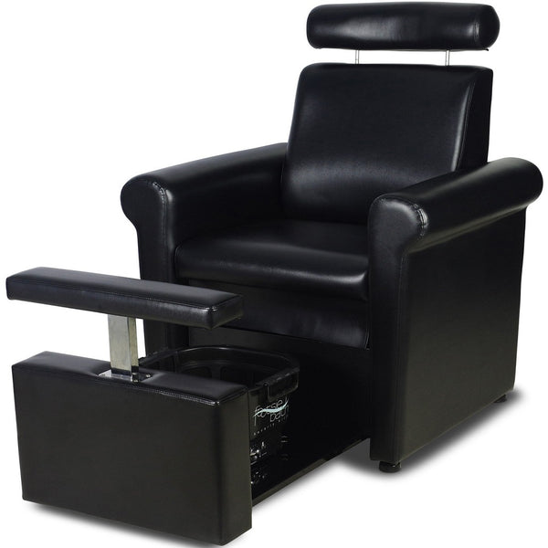 Icarus “Crest" Black Pedicure Foot Spa Station Chair