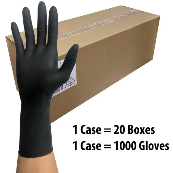 Infi-Touch 8mil Thickness Black Latex 12" Length Disposable Gloves, X-Large