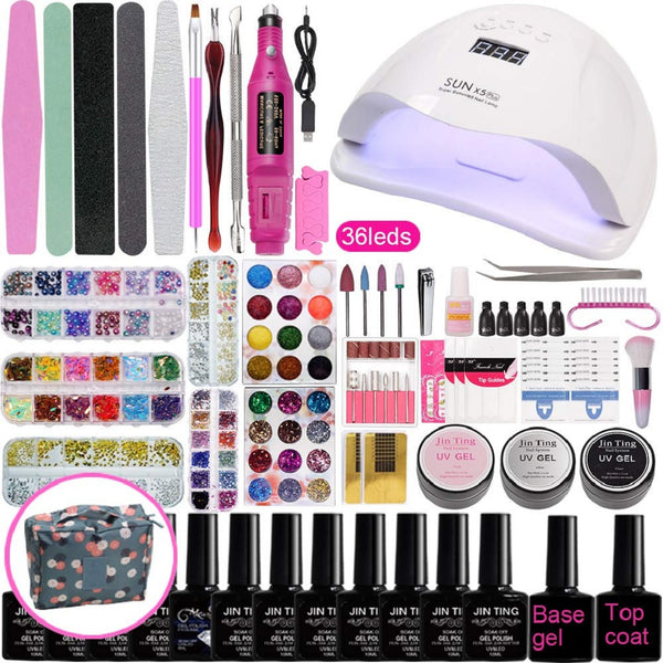 KUNIDE UV Nail Lamp Acrylic Nail Gel Nail Polish Kit