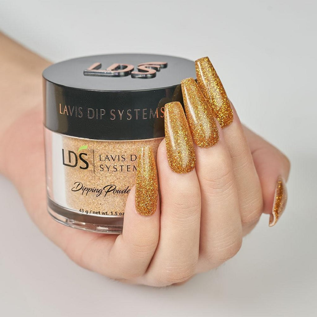 LDS Dipping Powder Nail - 171 Love Note - Glitter, Gold Colors