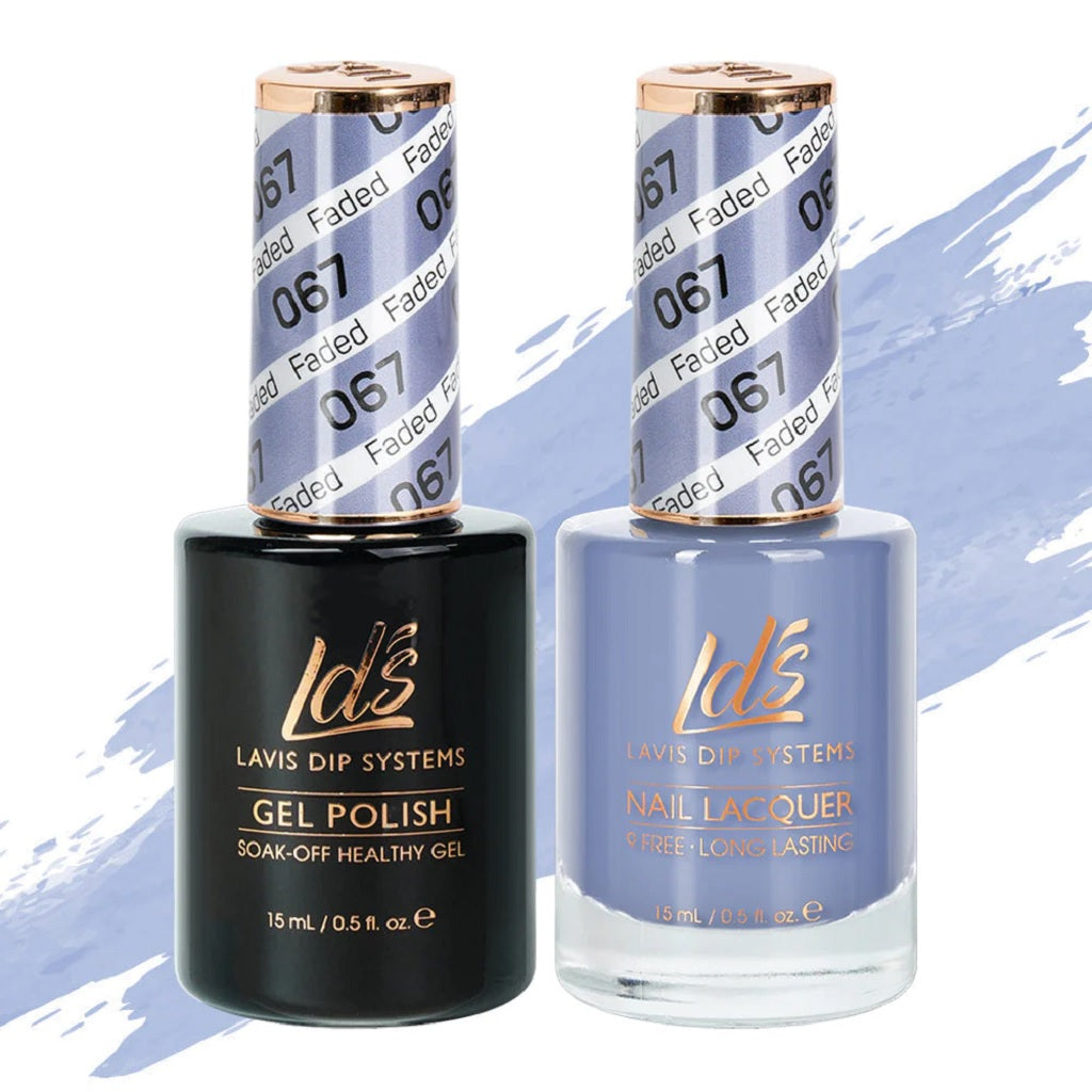 LDS Gel Nail Polish Duo - 067 Blue Colors - Faded