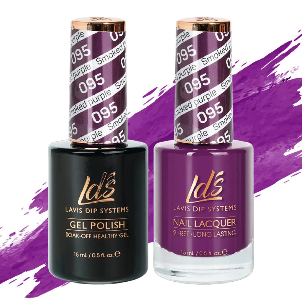 LDS Gel Nail Polish Duo - 095 Purple Colors - Smoked Purple