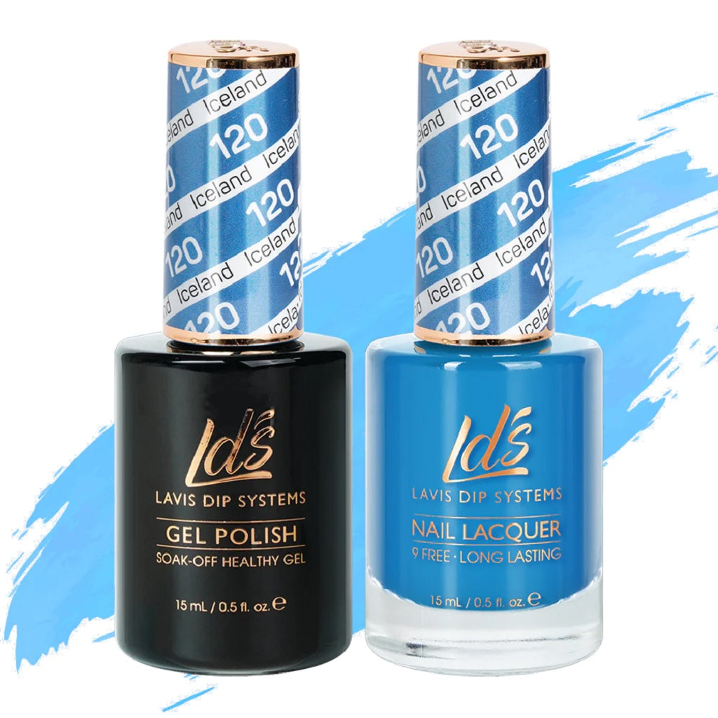 LDS Gel Nail Polish Duo - 120 Blue Colors - Iceland