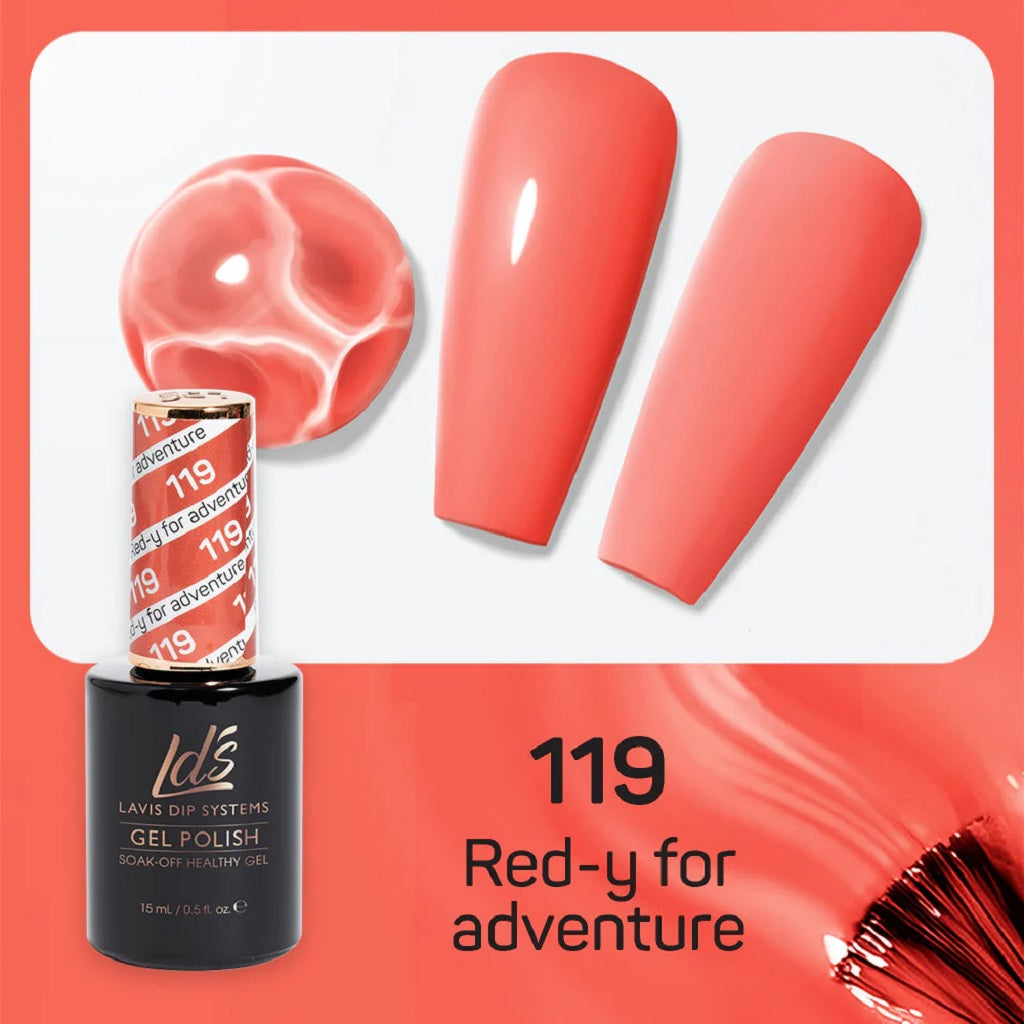 LDS Gel Polish 119 - Orange Colors - Red-Y For Adventure