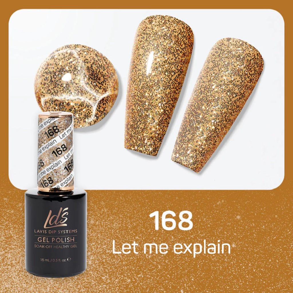 LDS Gel Polish 168 - Glitter, Gold Colors - Let Me Explain