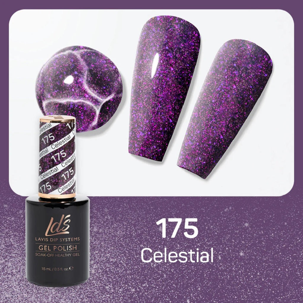 LDS Gel Polish 175 - Glitter, Purple Colors - Celestial