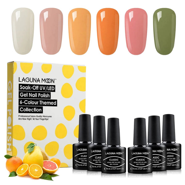 Lagunamoon Gel Polish, 6pcs Nail Polish Sets Arts Kits