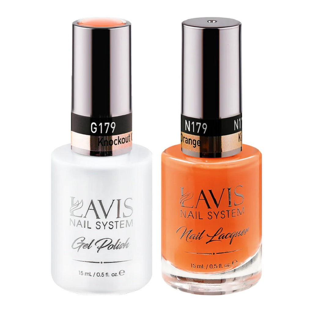 Lavis Gel Nail Polish Duo - 179 Orange Colors - Knockout Orange