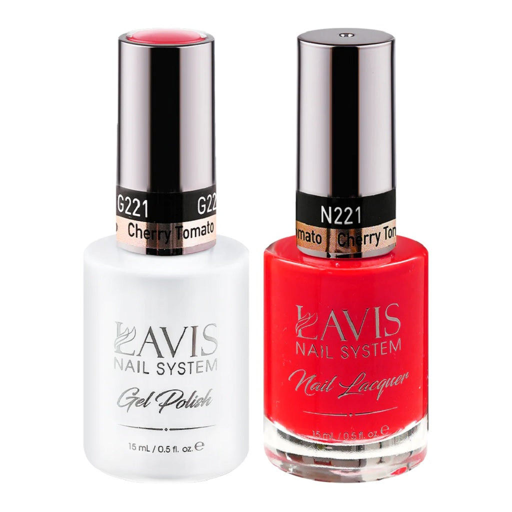 Lavis Gel Nail Polish Duo - 221 Scarlet Colors - Cherry Tomato