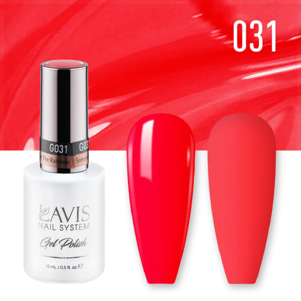 Lavis Gel Polish 031 - Red Neon Colors - Somewhere Over The Rainbow