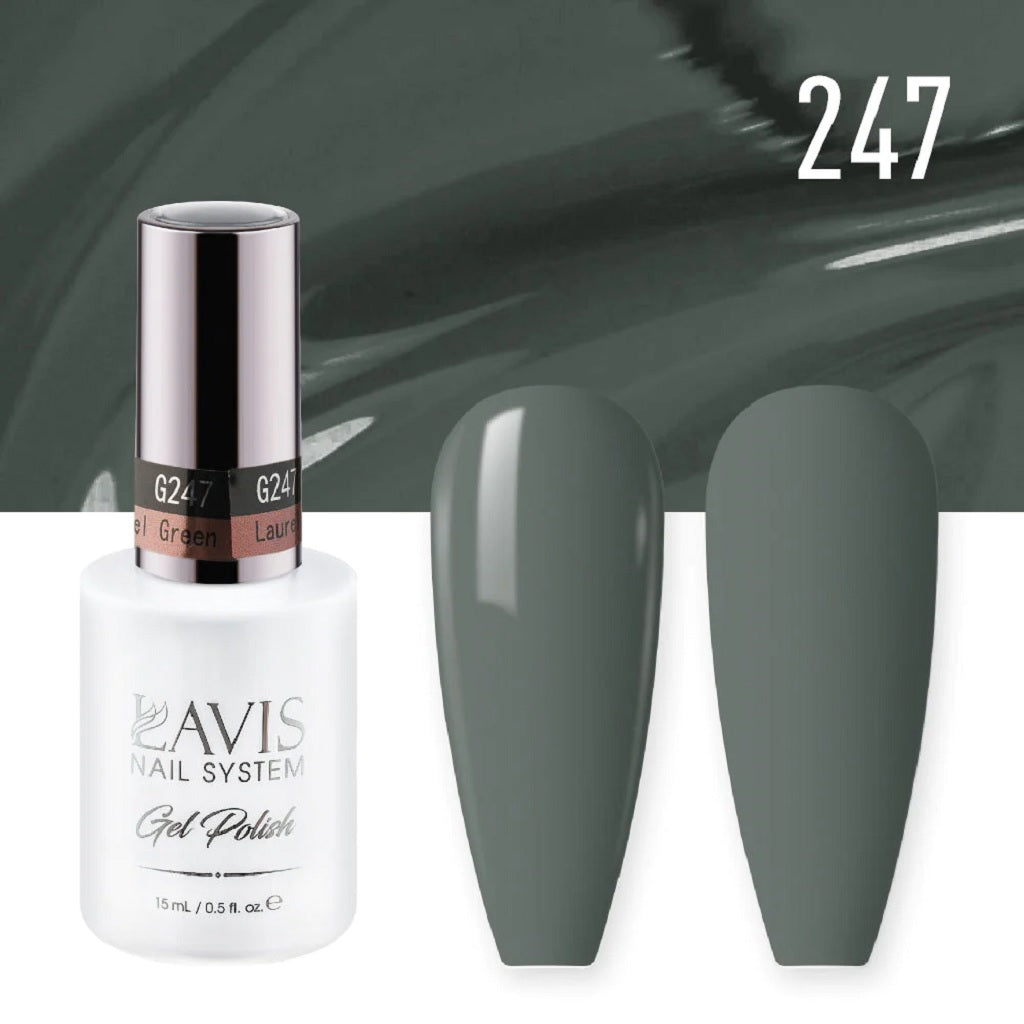 Lavis Gel Polish 247 - Moss Gray Colors - Laurel Green
