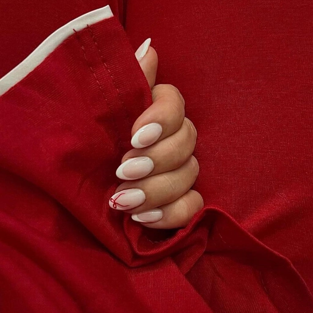 Minimalist Red Bow Nail