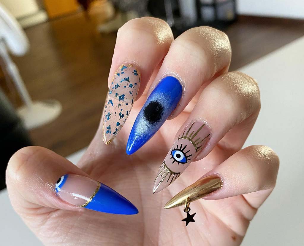 Mystical Eye Nails with Jewelry