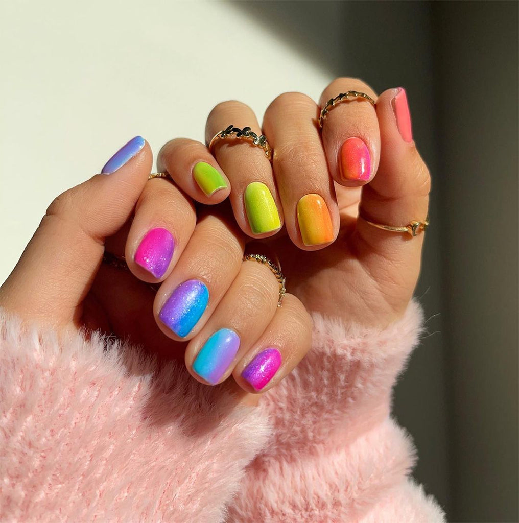 Playful nail color with neon tone