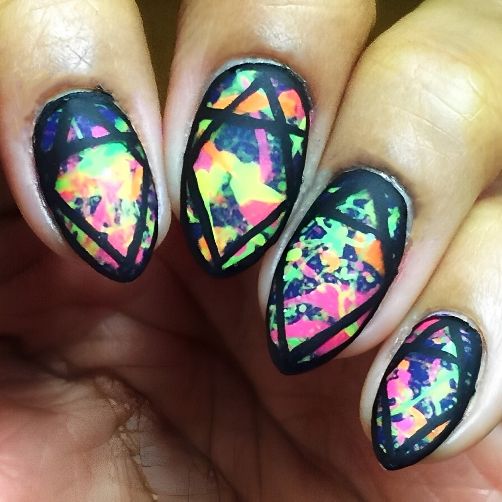 Neon-Splattered Stained Glass