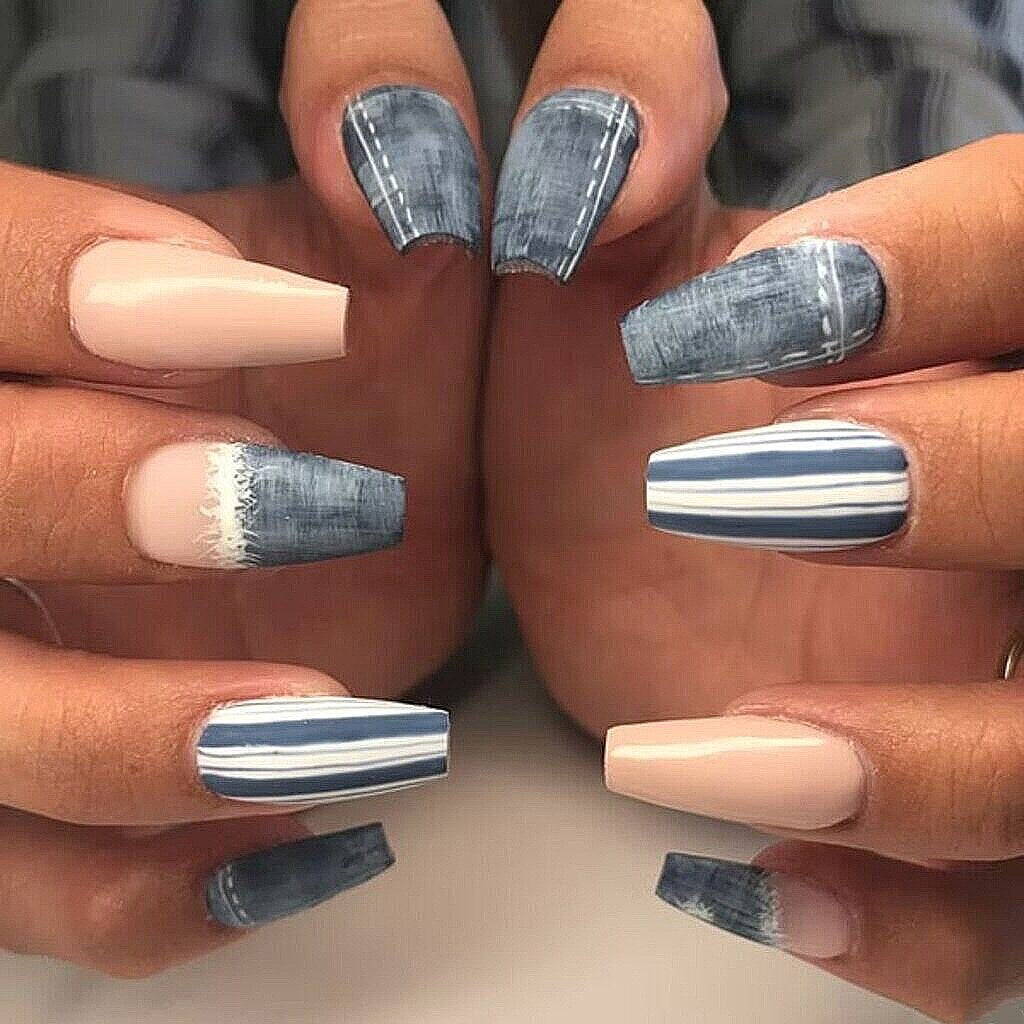 Not Blue Denim Nails