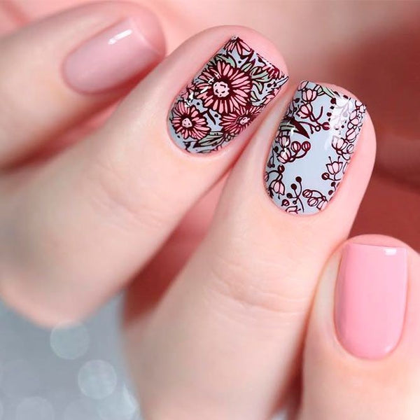 Nude Bloom Flower Nails