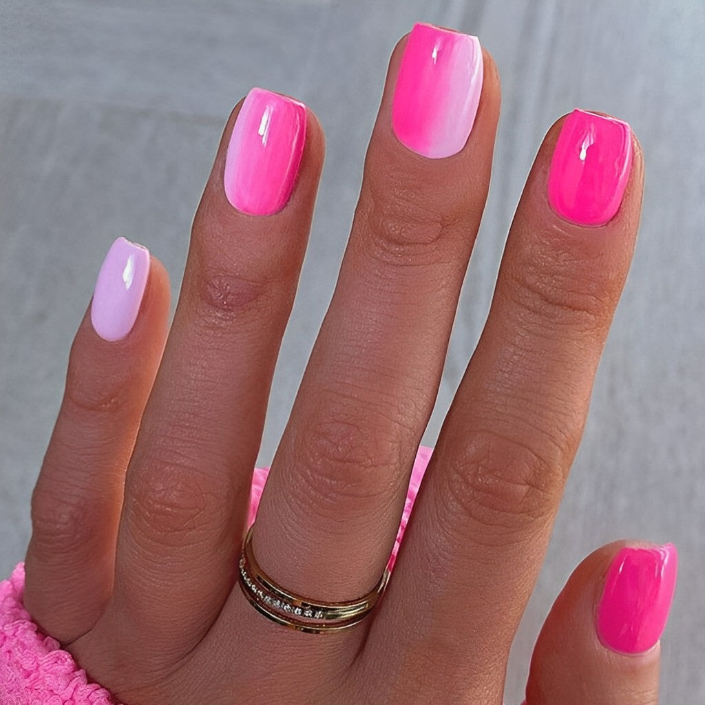 Pink Ombre Nails