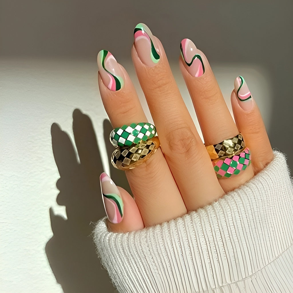 Pink and Green Swirls, a Sweet Match