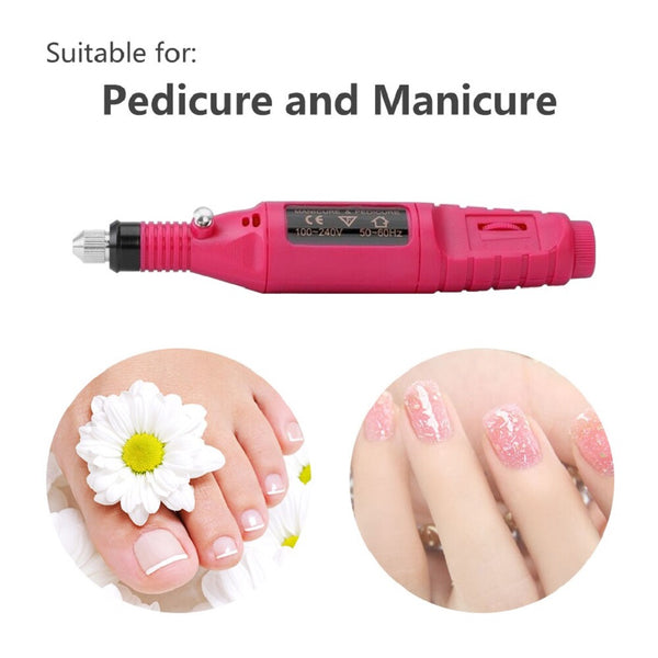 Pinkiou Pen Shape Electric Nail Drill Manicure Filer Kit