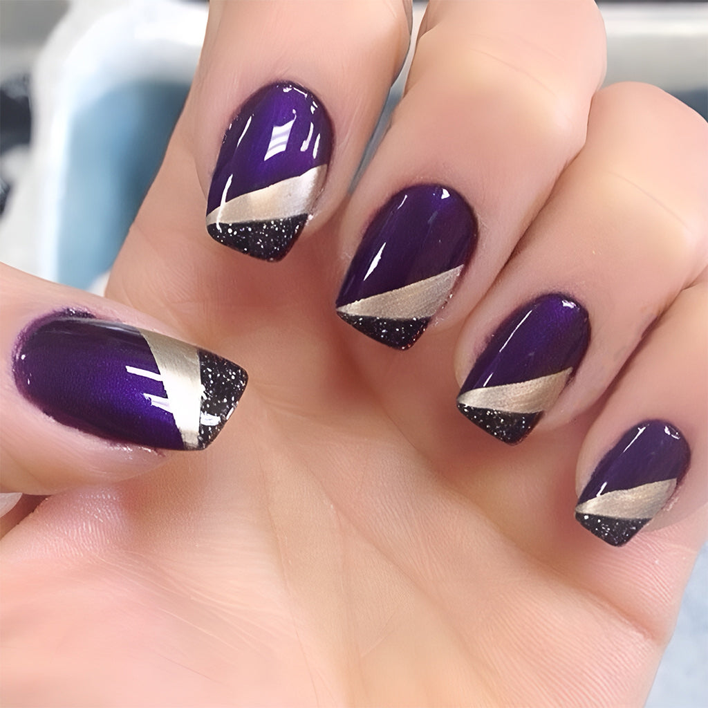 Royal Purple Modern French Manicure