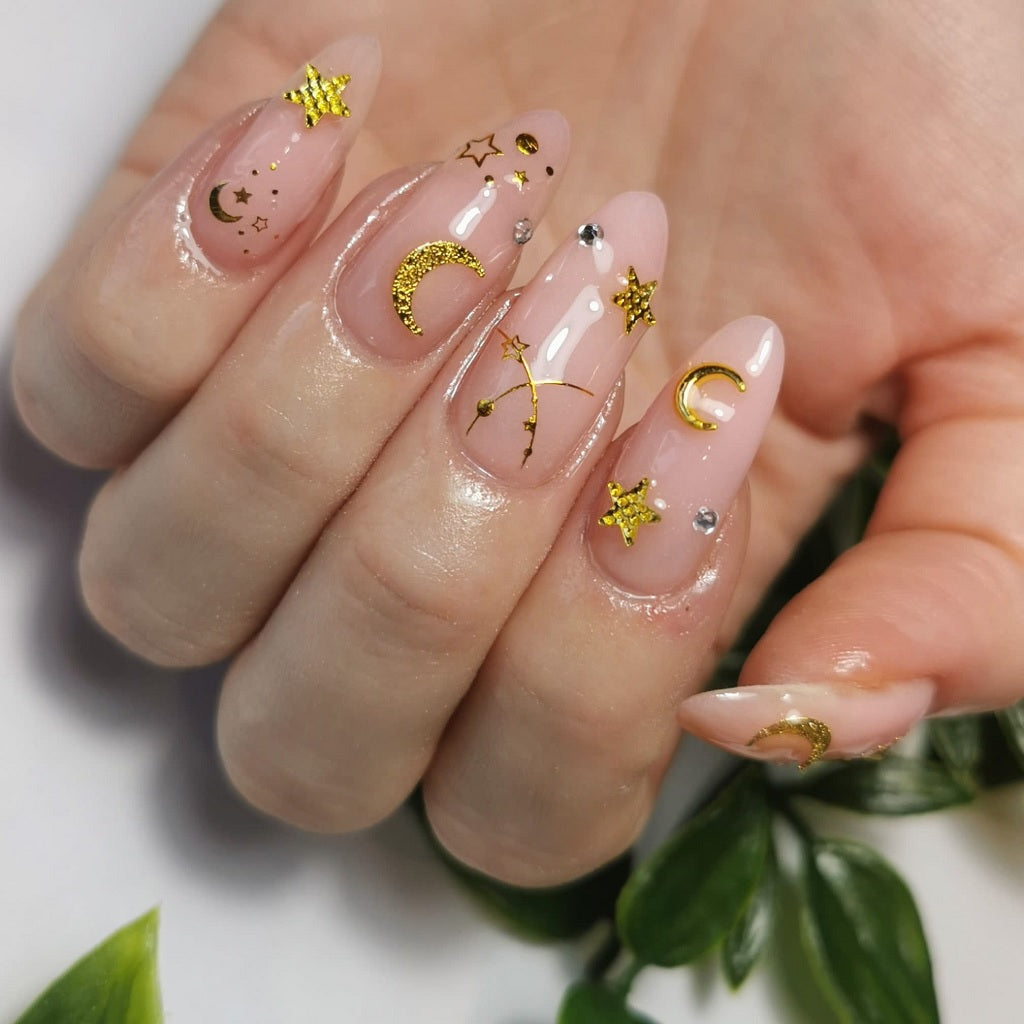 Sun and Moon Nail with Nail Charms