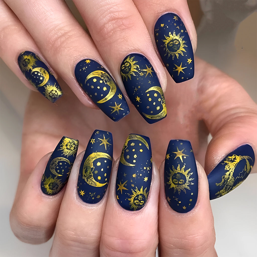 Sun and Moon Nail with Sticker