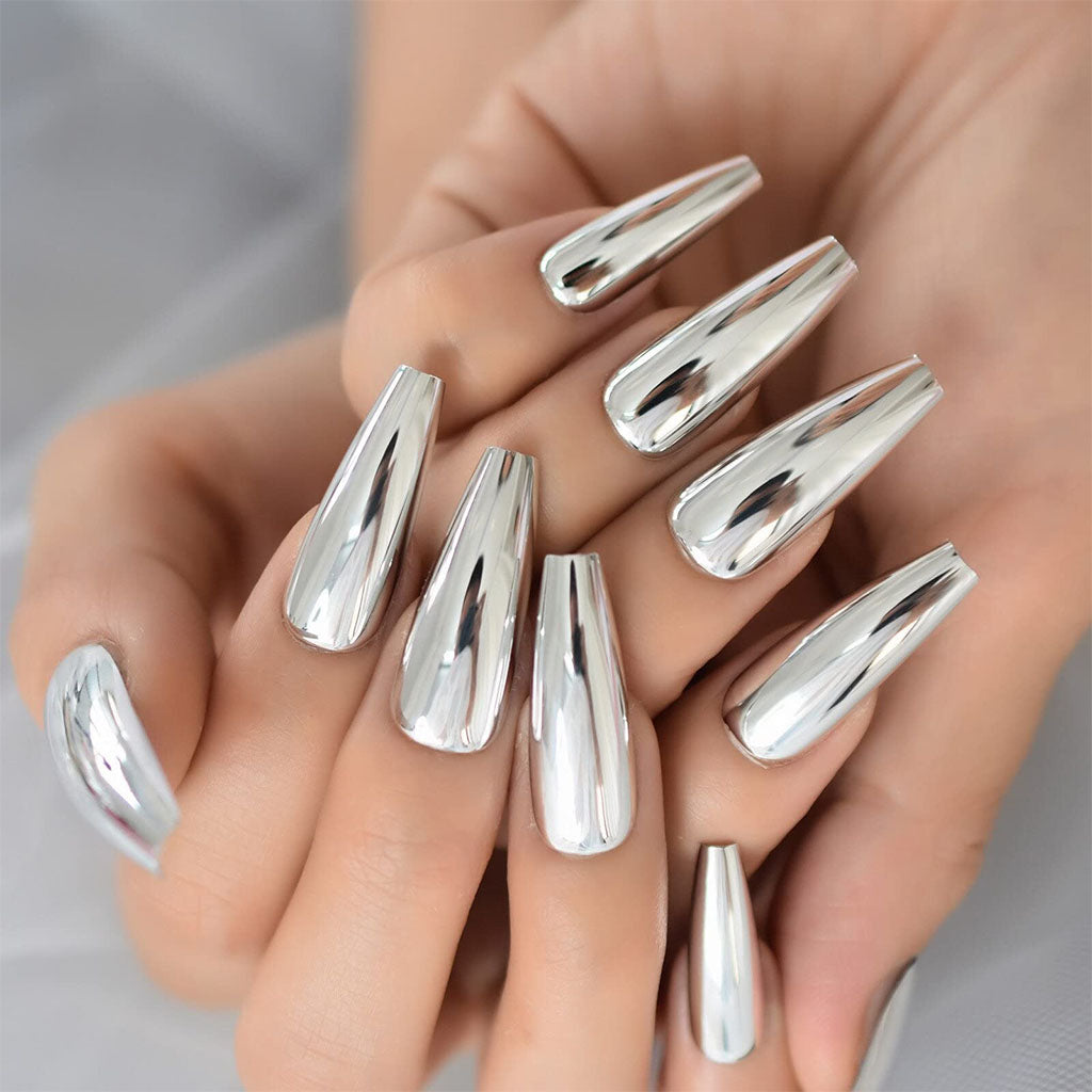 Silver Chrome Nails