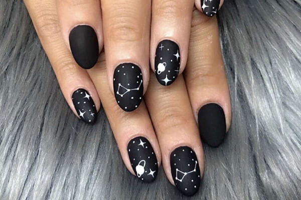Matte galaxy nails