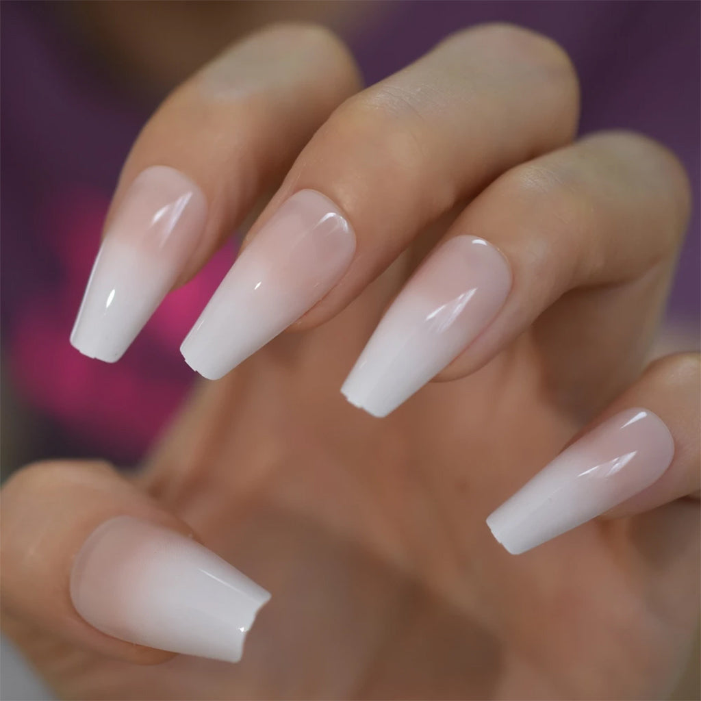 White ombre nail design