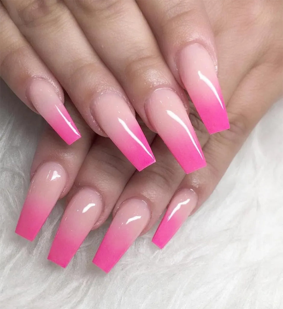 Pink ombre nail designs
