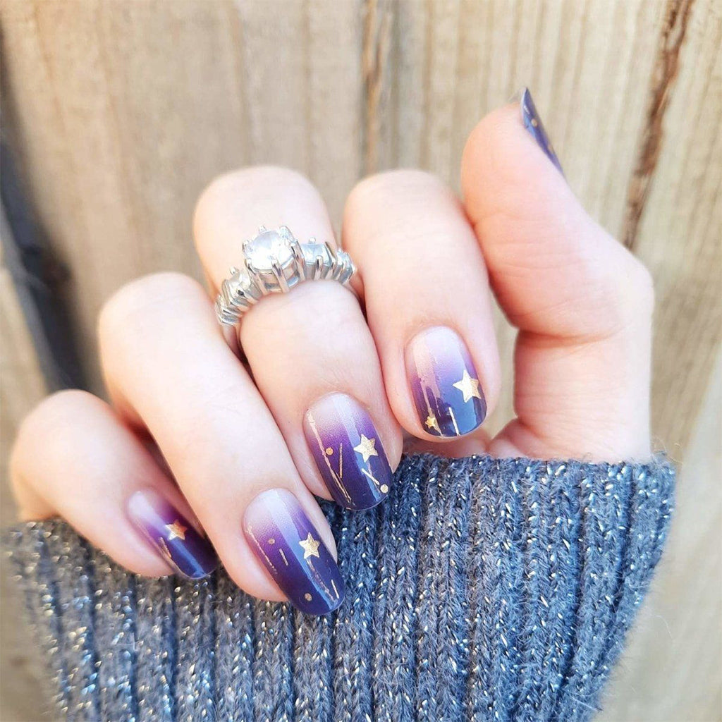 Beautiful purple ombre nail design