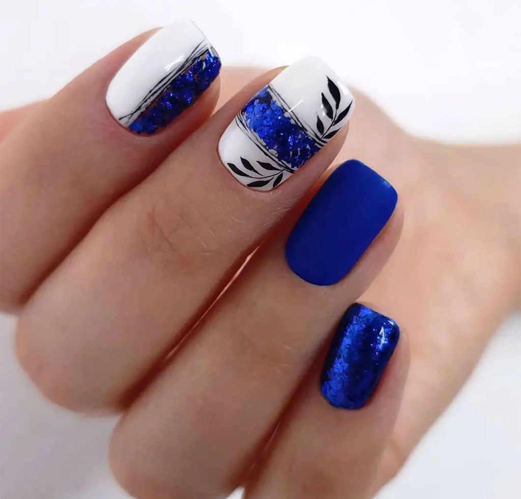 blue wedding nail designs