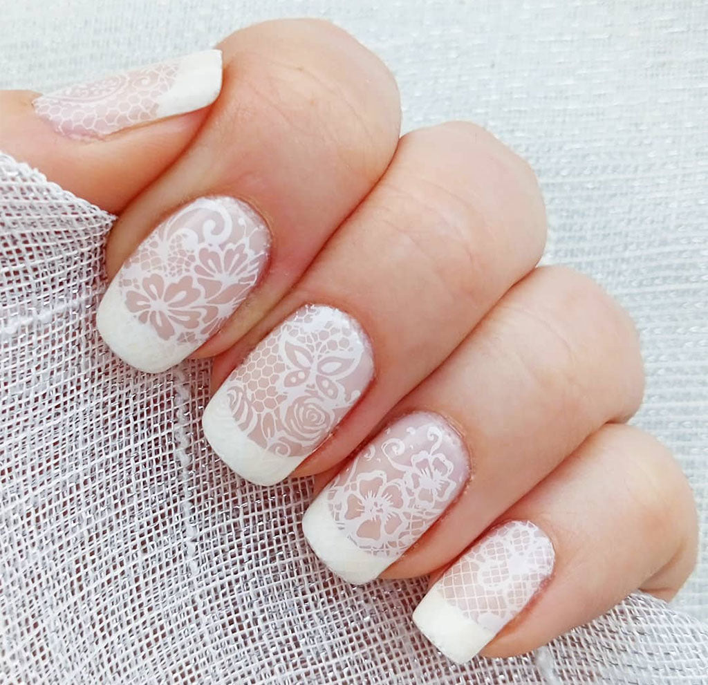 wedding nail designs with lace patterns