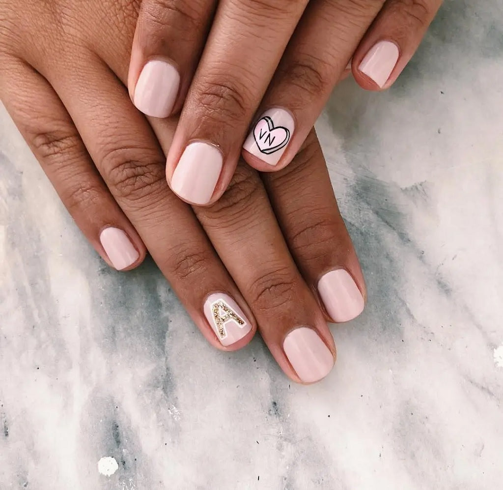 wedding nails couple's initials