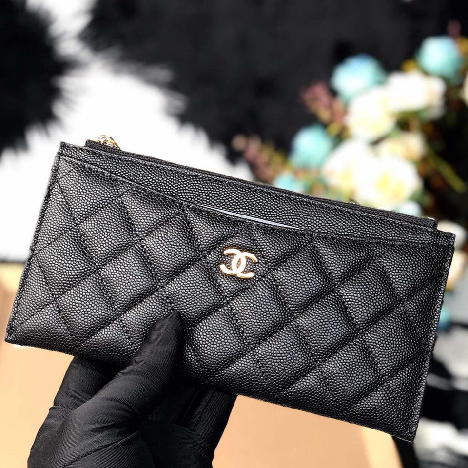Chanel caviar quilted Classic zip pouch– Relux Shop