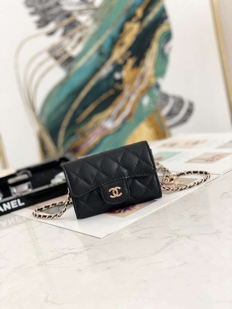 Chanel mini wallet on chain caviar Leather– Relux Shop