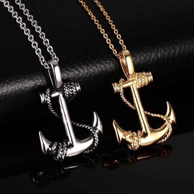 Summer Sale! Hip-Hop Anchor Stainless Steel Alloy Plating Men's Necklace