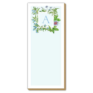 Botanical Monogram Luxe Skinny Pad, Assorted Letters - Memory Lane Monograms