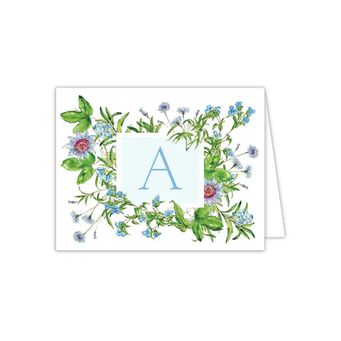 Botanical Monogram Folded Notes, Assorted Letters