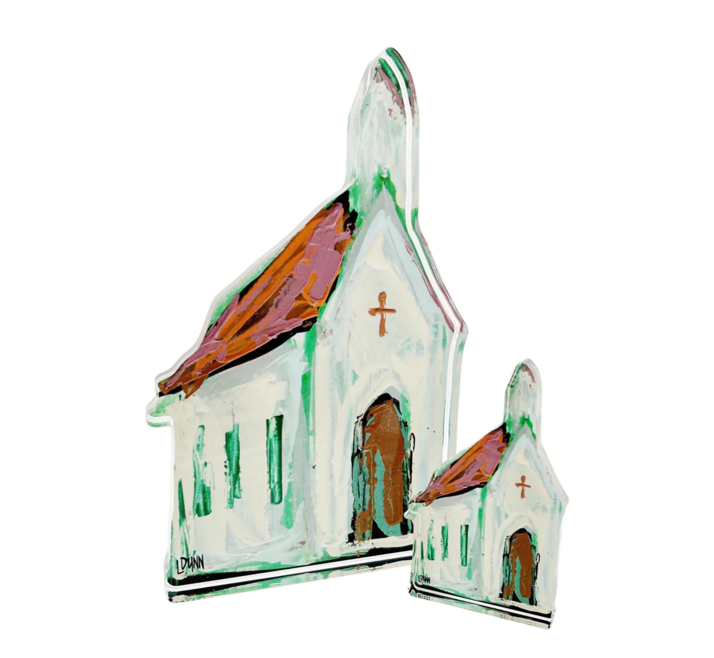 BITTY COPPER TOP CHURCH ACRYLIC BLOCK
