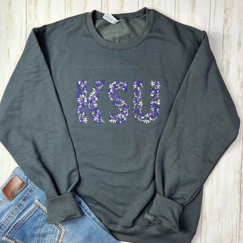 Embroidered Floral Initial Sweatshirt 