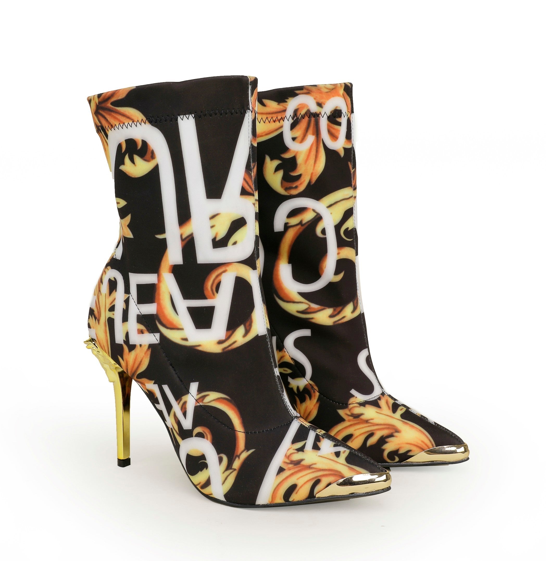 Versace 2022 New Women Leather Fashion High Top heeled Boots Shoes