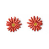 Handmade Enamel Flowers-Shaped Stud Earrings
