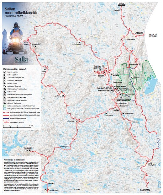 Sled route map – Salla -in the middle of nowhere