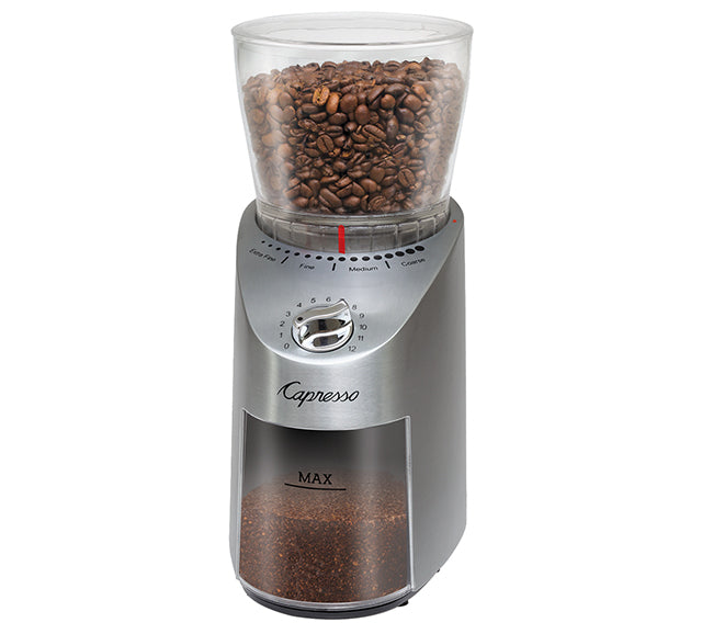 Tru Large Capacity Conical Burr Grinder - Silver