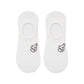 Women's Plain White Invisible Socks with Animal Print